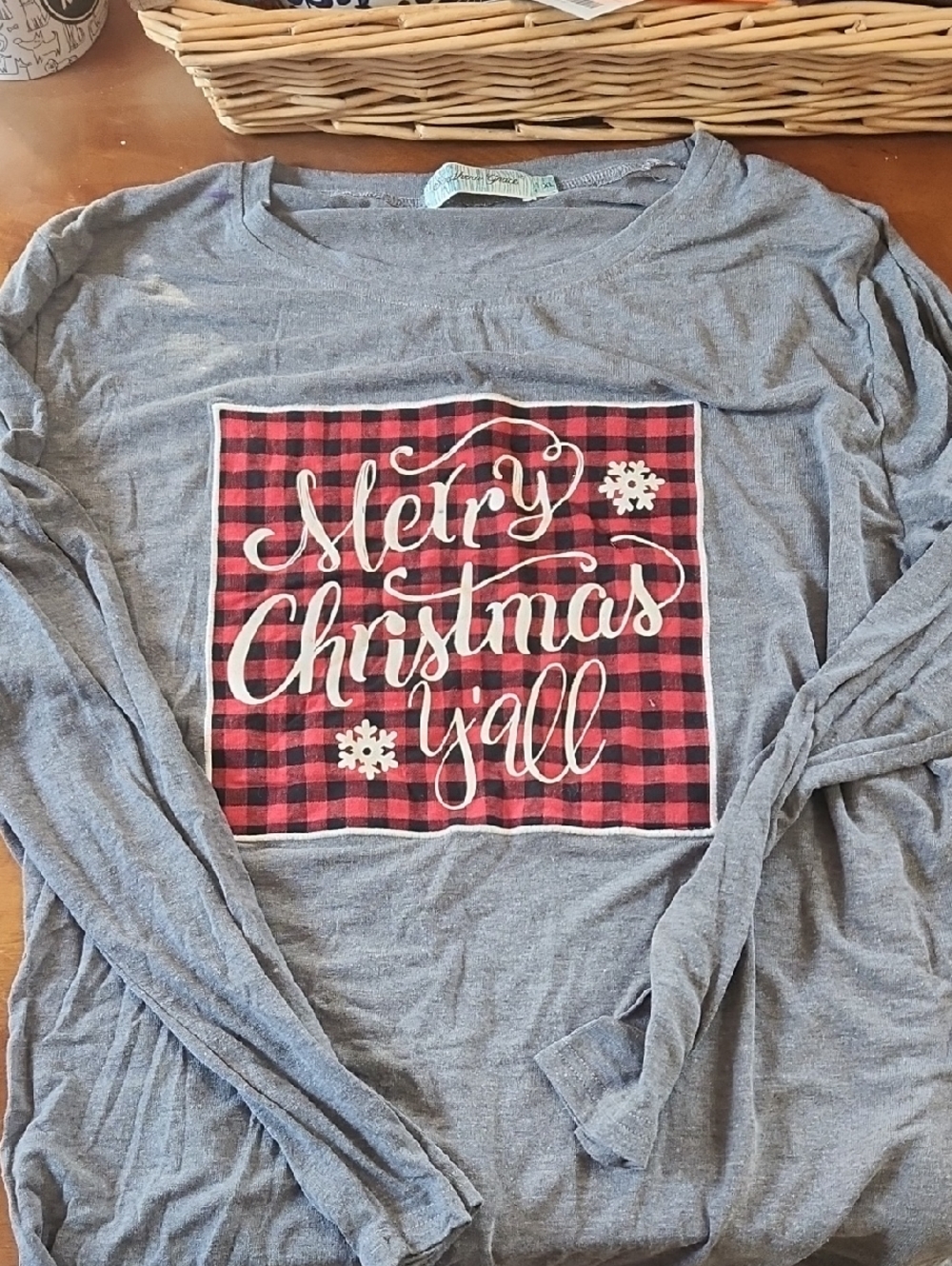 Southern Grace Heather Gray Crewneck Tee - Light Gray